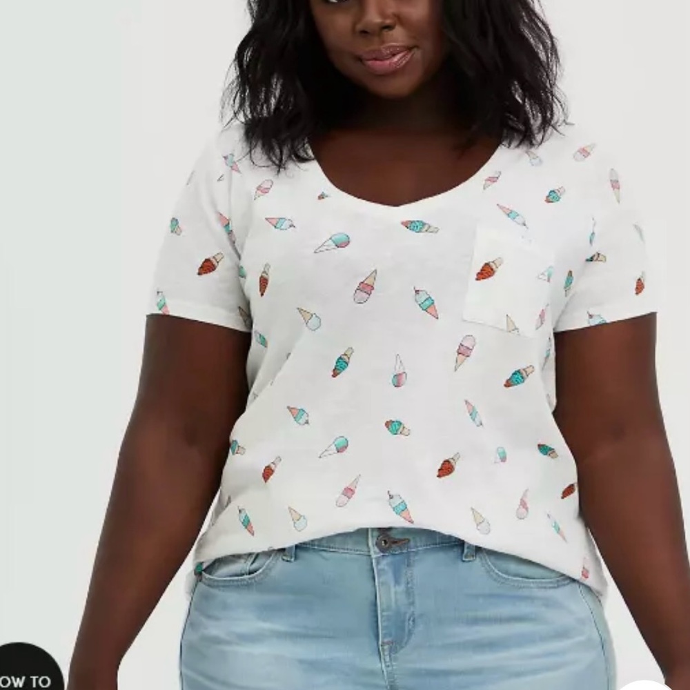 White ice cream slub pocket tee